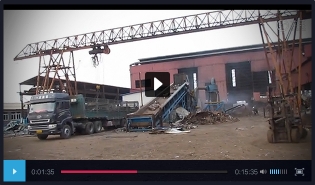 遼陽喜旺機械制造有限公司 800KW 廢鋼破碎生產線視頻